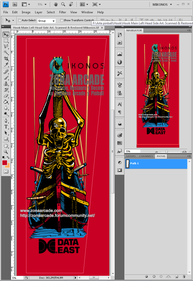 In restoration "HOOK PINBALL DECALS" (DATA EAST) por Mikonos & Zona